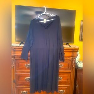Black chicos dress, cage neck, 3/4 sleeve, knit